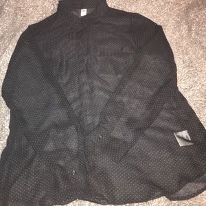 Sheer black long sleeve blouse